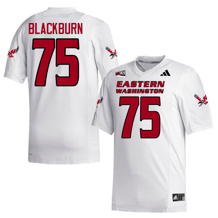 Eastern Washington Eagles #75 Spencer Blackburn College Football Jerseys,Uniforms Stitched-White
